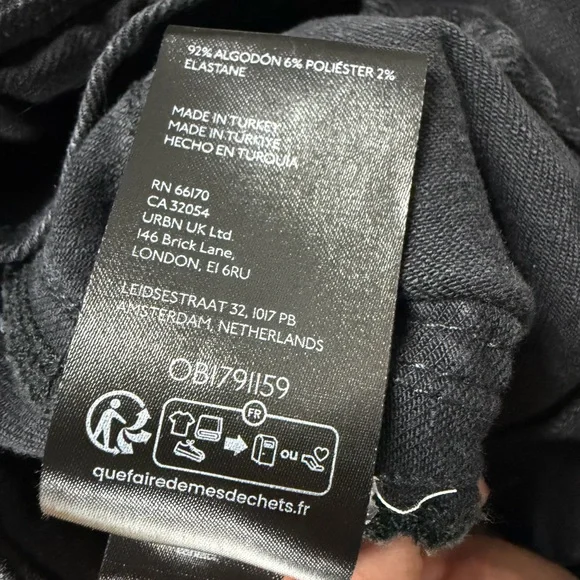 Free People We The Free Level Up Slit Slim Flare Jeans Black Size 29 - Picture 8 of 8